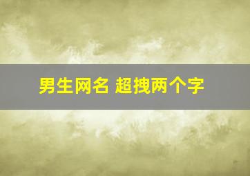 男生网名 超拽两个字